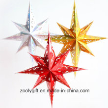 Laser Card Paper Set of Hanging Star Party Decoration / Hang Paper Christmas Holiday Octagonal Star Lanterns